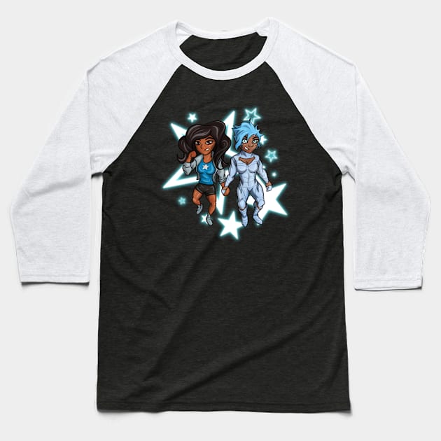 Stellar Gals Baseball T-Shirt by carcrashcarlos